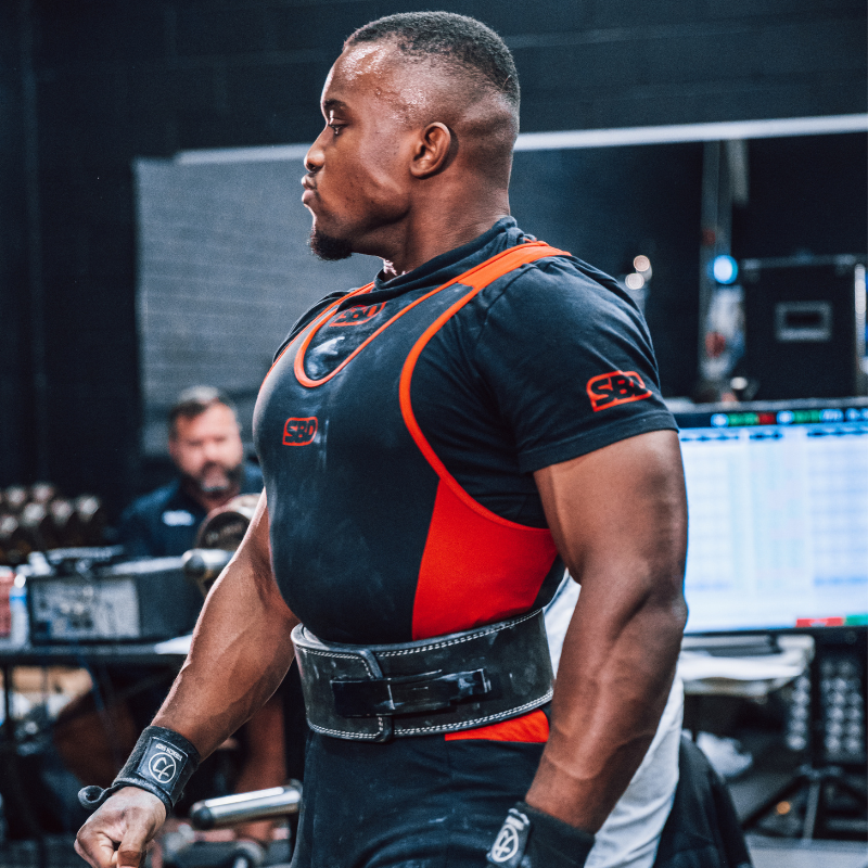 John on the powerlifting platform